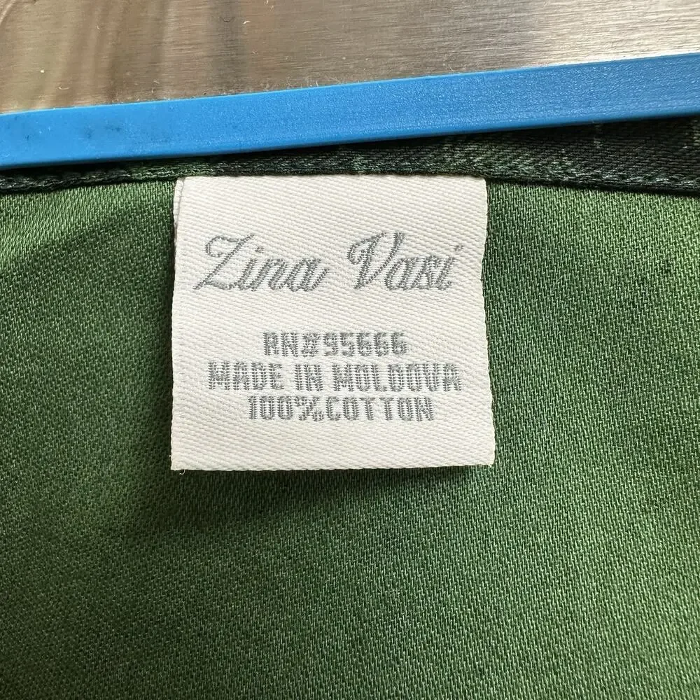 Emerald Green Zina Vasi 100% Cotton Regal Floral Linen Napkins Set of 4 NICE